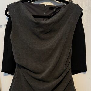 White House Black Market Grey Sleeveless Cowl Neck Top
